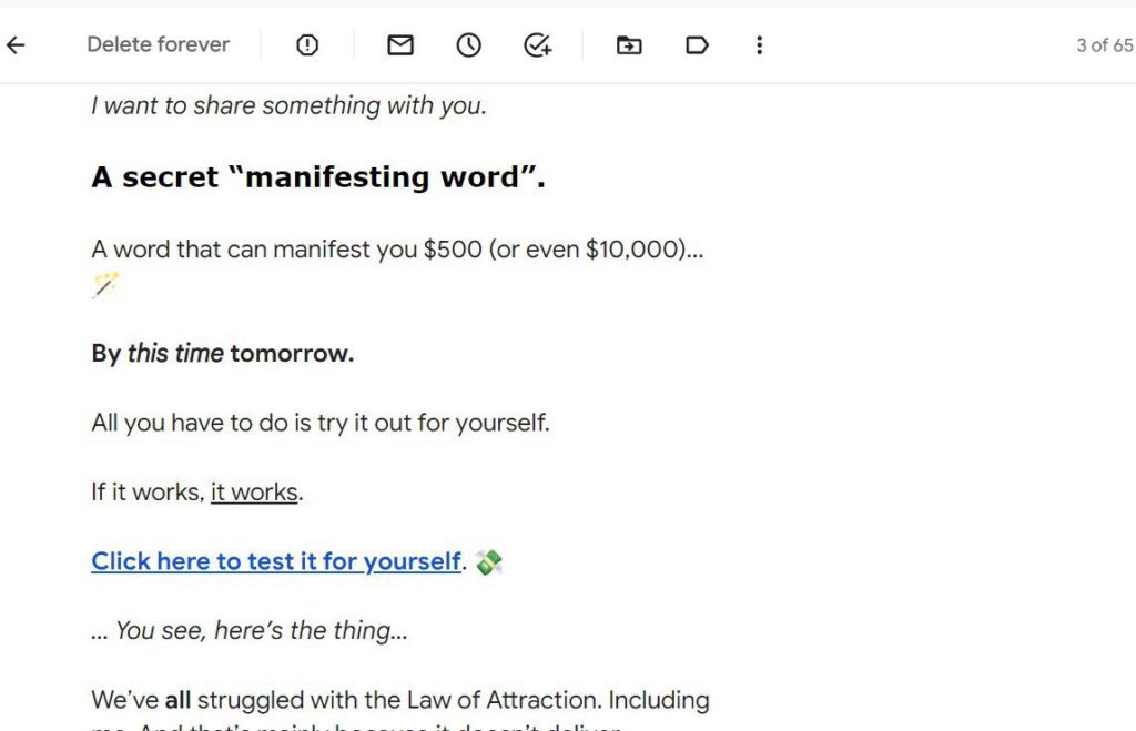 manifestation magic email